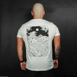 Soma Merchandise back of white T shirt with coffee farm print
